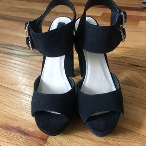 Faux Suede platform heels